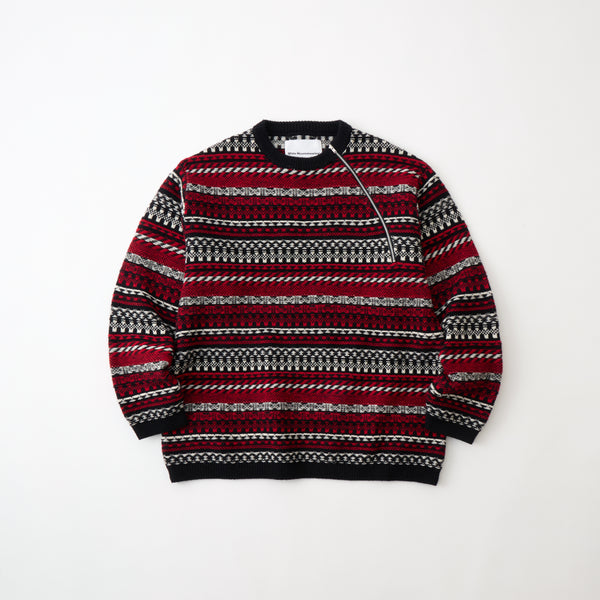 FAIR ISLE ZIP KNIT PULLOVER