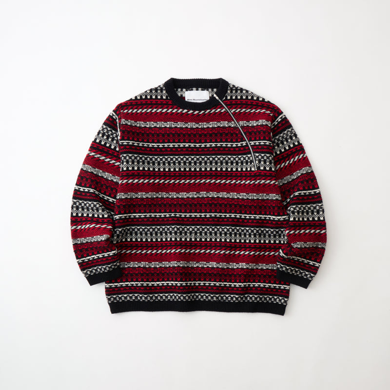 FAIR ISLE ZIP KNIT PULLOVER