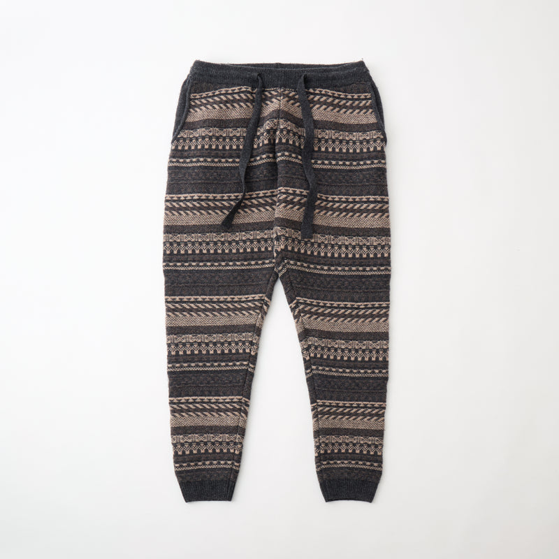 FAIR ISLE ZIP KNIT PANTS