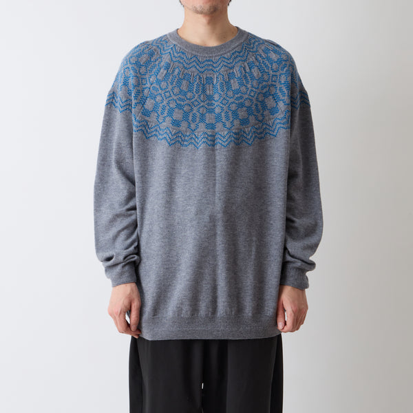 NORDIC PATTERN ROUND YORK KNIT PULLOVER