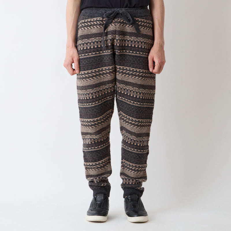 FAIR ISLE ZIP KNIT PANTS