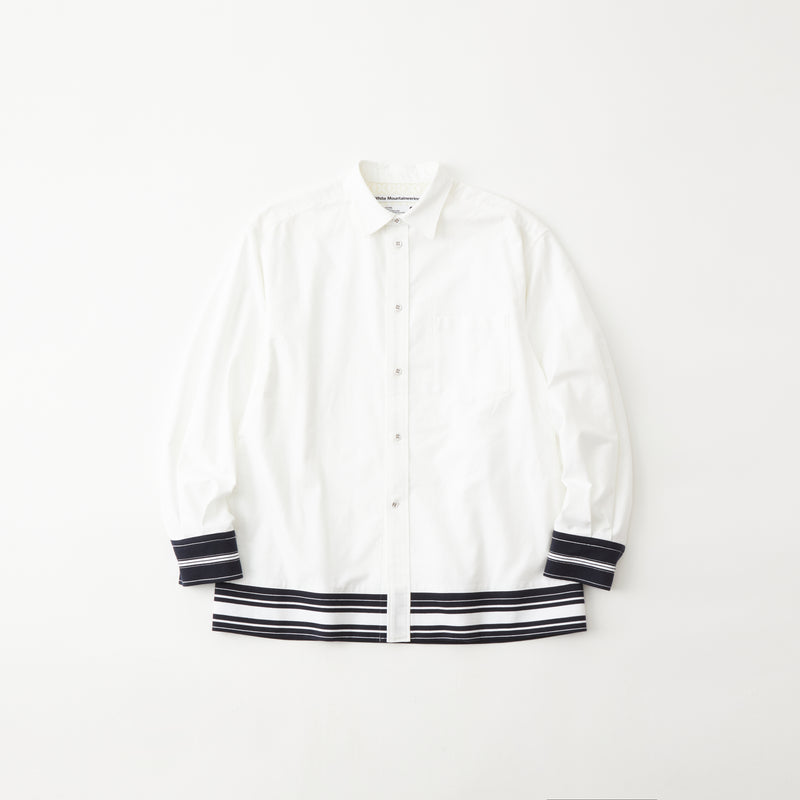 WIDE GUSSET SLEEVE BOX STRIPE SHIRT