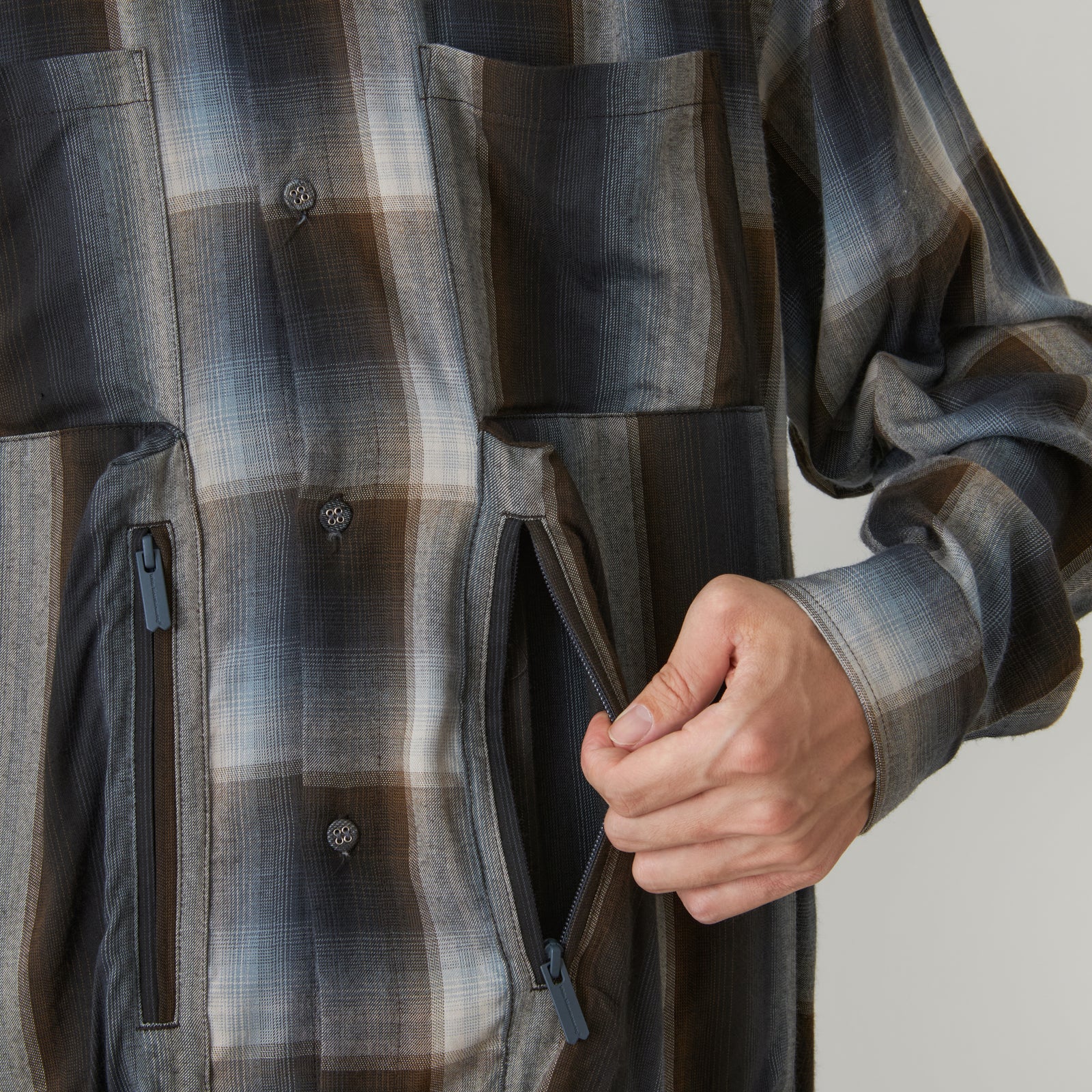 CHECK LARGE POCKET SHIRT - White mountaineering®︎ – White CHECK LARGE POCKET SHIRT - White mountaineering®︎ – White
