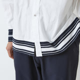 WIDE GUSSET SLEEVE BOX STRIPE SHIRT