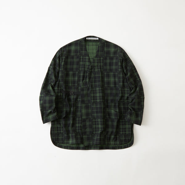 CHECK JACQUARD KIMONO SHIRT