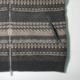 FAIR ISLE ZIP UP SWEATER