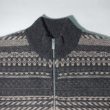 FAIR ISLE ZIP UP SWEATER